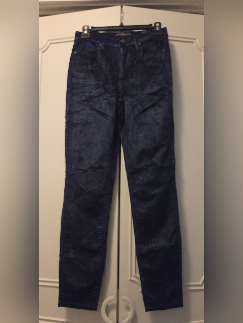 Women's Navy Blue Velour Velvet  Effect  Pants